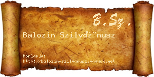 Balozin Szilvánusz névjegykártya